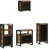 Image de Vidaxl Ensemble De Mobilier De Salle De Bain Avec ÃtagÃ¨re Avec Stockage Avec Porte 4 Pcs