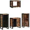 Image de Vidaxl Ensemble De Mobilier De Salle De Bain Avec ÃtagÃ¨re Avec Stockage Avec Porte 4 Pcs