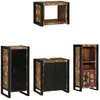 Image de Vidaxl Ensemble De Mobilier De Salle De Bain Avec ÃtagÃ¨re Avec Stockage Avec Porte 4 Pcs