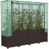 Image de Vidaxl JardiniÃ¨re SurÃ©levÃ©e Avec Housse Aspect Rotin 160x40x153 Cm