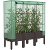 Image de Vidaxl JardiniÃ¨re SurÃ©levÃ©e Avec Housse Aspect Rotin 120x40x140 Cm