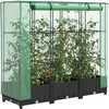 Image de Vidaxl JardiniÃ¨re SurÃ©levÃ©e Avec Housse Aspect Rotin 120x40x123 Cm