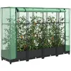Image de Vidaxl JardiniÃ¨re SurÃ©levÃ©e Avec Housse Aspect Rotin 160x40x123 Cm