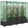 Image de Vidaxl JardiniÃ¨re SurÃ©levÃ©e Avec Housse Aspect Rotin 160x40x138 Cm