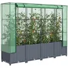 Image de Vidaxl JardiniÃ¨re SurÃ©levÃ©e Avec Housse Aspect Rotin 160x40x138 Cm