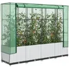 Image de Vidaxl JardiniÃ¨re SurÃ©levÃ©e Avec Housse Aspect Rotin 160x40x138 Cm