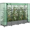 Image de Vidaxl JardiniÃ¨re SurÃ©levÃ©e Avec Housse Aspect Rotin 160x40x123 Cm