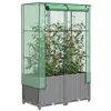 Image de Vidaxl JardiniÃ¨re SurÃ©levÃ©e Avec Housse Aspect Rotin 80x40x138 Cm
