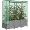 Image de Vidaxl JardiniÃ¨re SurÃ©levÃ©e Avec Housse Aspect Rotin 120x40x138 Cm