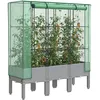 Image de Vidaxl JardiniÃ¨re SurÃ©levÃ©e Avec Housse Aspect Rotin 120x40x140 Cm