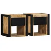 Image de vidaXL Tables de chevet 2 pcs 40x35x40 cm bois de manguier massif brut