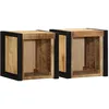 Image de vidaXL Tables de chevet 2 pcs 40x35x40 cm bois de manguier massif brut