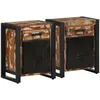 Image de vidaXL Tables de chevet 2 pcs multicolore bois massif de manguier brut