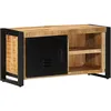 Image de vidaXL Meuble TV 80x30x40 cm bois massif de manguier brut