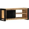 Image de vidaXL Meuble TV 80x30x35 cm bois massif de manguier brut