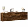 Image de Vidaxl Meuble Tv Avec Led ChÃªne FumÃ© 180x34x50 Cm Bois D'ingÃ©nierie