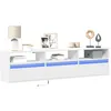 Image de vidaXL Meuble TV mural avec LED blanc 180x31x45 cm