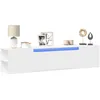 Image de vidaXL Meuble TV mural avec LED blanc 180x31x39,5 cm