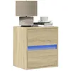 Image de Vidaxl Tables De Chevet Murales Avec LumiÃ¨res Led 2 Pcs ChÃªne Sonoma