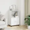 Image de Vidaxl Armoire Ã Roulettes Blanc 55x40x91 Cm Bois D'IngÃ©nierie