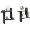 Image de vidaXL ÃtagÃ¨res murales 2 pcs noir 50x12x50 cm bois d'ingÃ©nierie