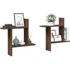 Image de vidaXL ÃtagÃ¨res murales 2pcs chÃªne marron 50x12x50cm bois d'ingÃ©nierie
