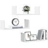 Image de vidaXL ÃtagÃ¨res murales 3 pcs blanc 58x18x18 cm bois d'ingÃ©nierie