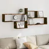 Image de Vidaxl ÃtagÃ¨re Murale ChÃªne FumÃ© 167,5x18x68 Cm Bois D'ingÃ©nierie