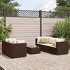 Image de Vidaxl Salon De Jardin 6 Pcs Avec Coussins Marron RÃ©sine TressÃ©e
