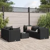 Image de Vidaxl Salon De Jardin 6 Pcs Avec Coussins Noir RÃ©sine TressÃ©e