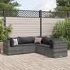 Image de Vidaxl Salon De Jardin 5 Pcs Avec Coussins Gris RÃ©sine TressÃ©e