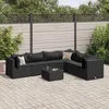 Image de Vidaxl Salon De Jardin 7 Pcs Avec Coussins Noir RÃ©sine TressÃ©e