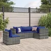 Image de Vidaxl Salon De Jardin 5 Pcs Avec Coussins Gris RÃ©sine TressÃ©e
