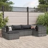 Image de Vidaxl Salon De Jardin 6 Pcs Avec Coussins Gris RÃ©sine TressÃ©e