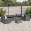 Image de Vidaxl Salon De Jardin 8 Pcs Avec Coussins Gris RÃ©sine TressÃ©e