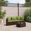 Image de Vidaxl Salon De Jardin 4 Pcs Avec Coussins Marron RÃ©sine TressÃ©e