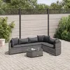 Image de Vidaxl Salon De Jardin Avec Coussins 7 Pcs Gris RÃ©sine TressÃ©e