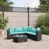 Image de Vidaxl Salon De Jardin 6 Pcs Avec Coussins Noir RÃ©sine TressÃ©e