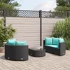 Image de Vidaxl Salon De Jardin 5 Pcs Avec Coussins Noir RÃ©sine TressÃ©e