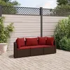 Image de Vidaxl Salon De Jardin Avec Coussins 3 Pcs Marron RÃ©sine TressÃ©e