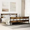 Image de Vidaxl Cadre De Lit En MÃ©tal Sans Matelas ChÃªne FumÃ© 183x213 Cm
