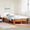 Image de vidaXL Cadre de lit sans matelas cire marron 135x190cm bois pin massif