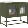 Image de vidaXL Meuble TV vert olive 68x39x60,5 cm acier laminÃ© Ã  froid