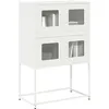 Image de vidaXL Buffet haut blanc 68x39x107 cm acier