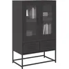 Image de vidaXL Buffet haut noir 68x39x111,5 cm acier