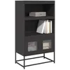 Image de vidaXL Buffet haut noir 68x39x123 cm acier