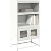 Image de vidaXL Buffet haut blanc 68x39x123 cm acier