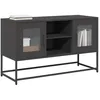Image de vidaXL Meuble TV noir 100,5x39x60,5 cm acier