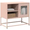 Image de vidaXL Meuble TV rose 68x39x60,5 cm acier
