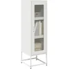 Image de vidaXL Buffet haut blanc 36x39x123 cm acier laminÃ© Ã  froid